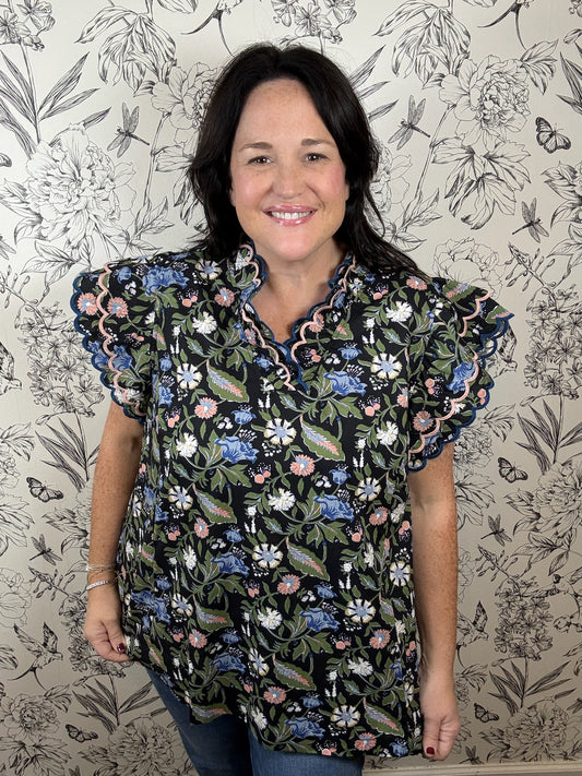 Floral Noir Flutter Curvy