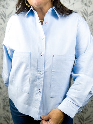 Boxy Oxford Poplin | Blue