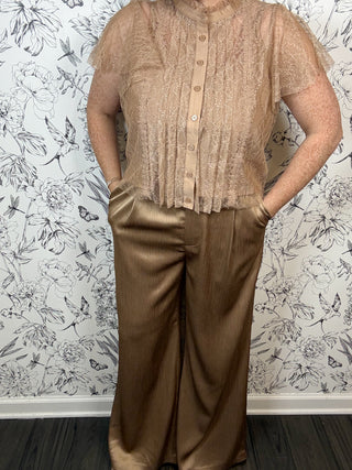 Champagne Hour Satin Trouser
