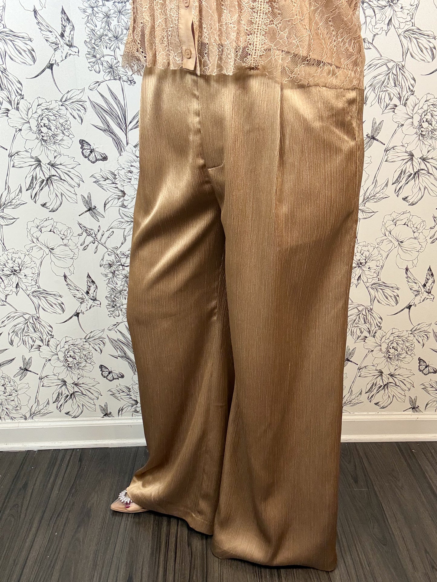 Champagne Hour Satin Trouser
