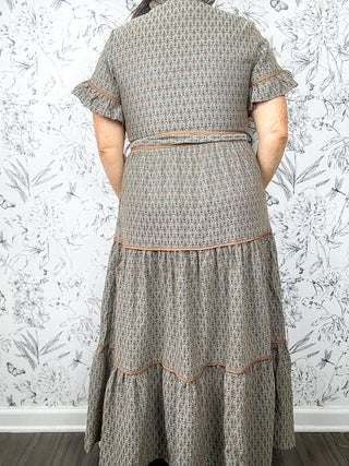 Lena Jacquard Ruffle Dress
