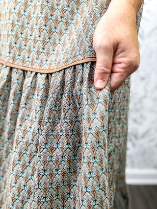 Lena Jacquard Ruffle Dress
