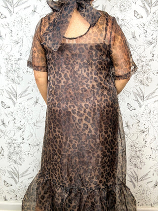 Wild Card Chiffon Leopard Midi Dress