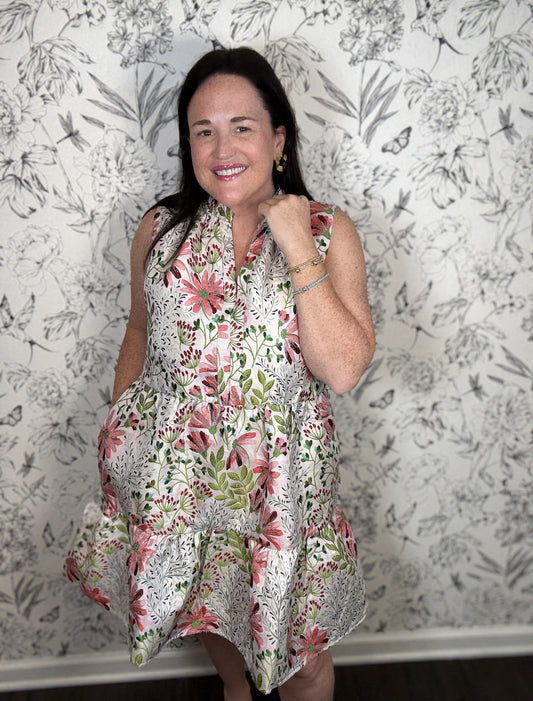 brocade floral tiered mini THML
