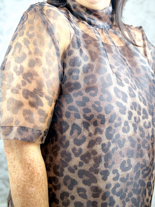 Wild Card Chiffon Leopard Midi Dress