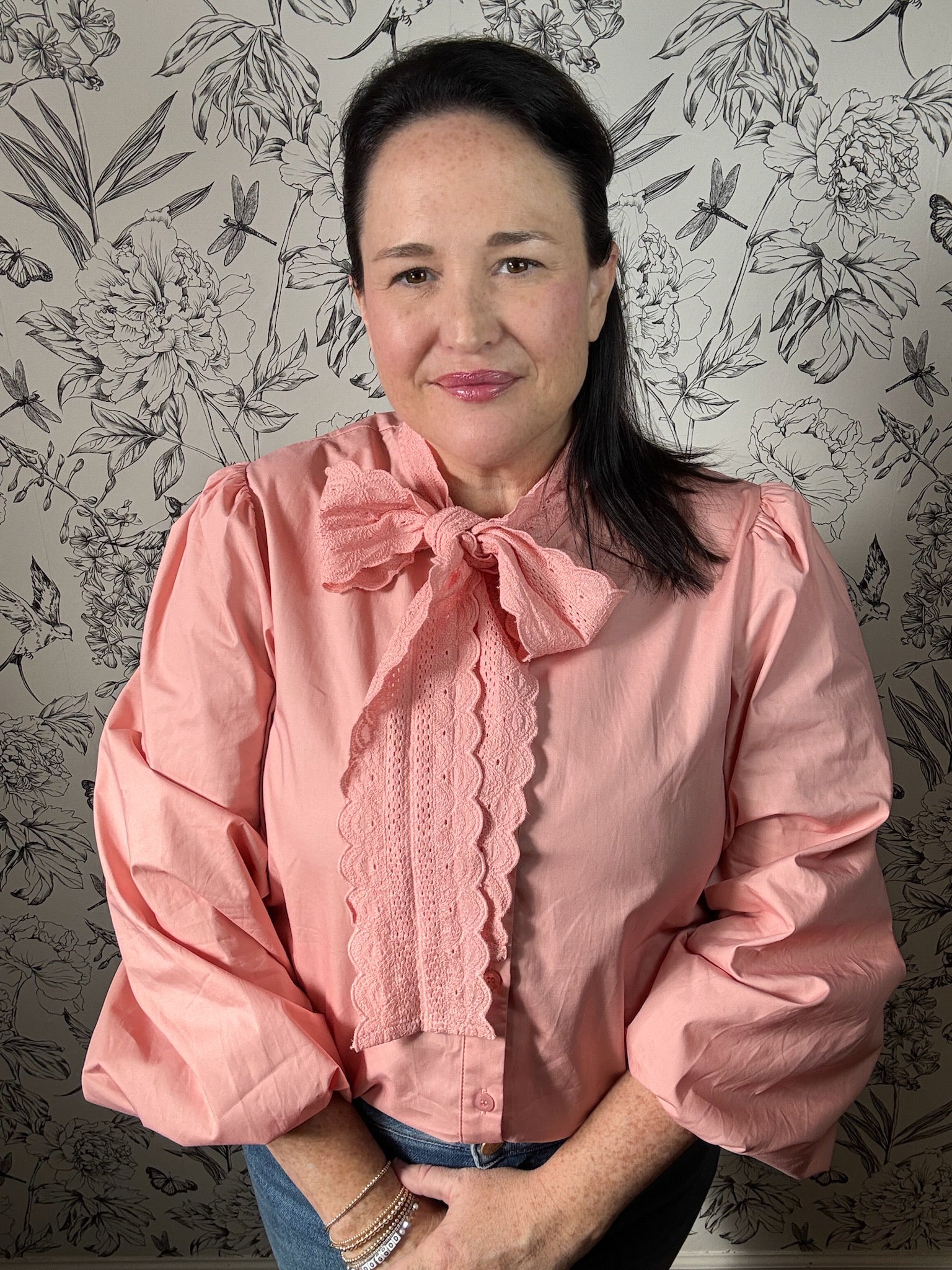 Rosette Ribbon Bow Blouse - Best & Co. Boutique