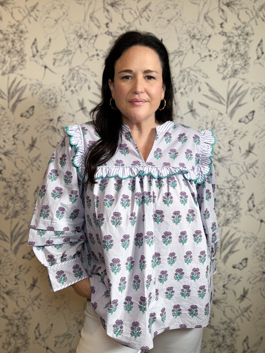 The Cammie Lavendar Floral Top - Best & Co. Boutique