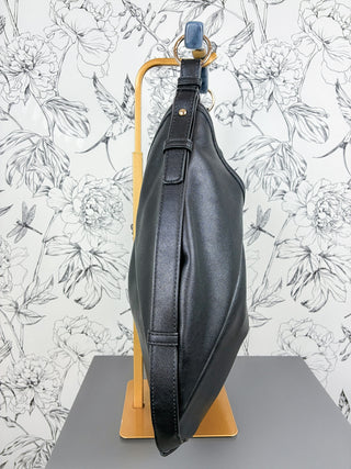 Aura Leather Hobo Horn Handle | Black