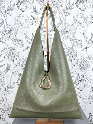 Noma Reversible Suede/Leather Tote | Olive