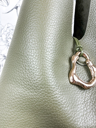 Noma Reversible Suede/Leather Tote | Olive