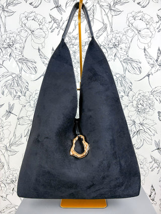 Noma Reversible Suede/Leather Tote | Black