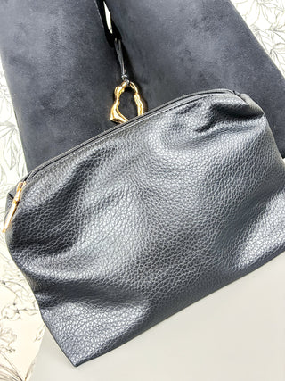 Noma Reversible Suede/Leather Tote | Black