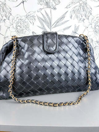 Opal Woven Clutch | Blk