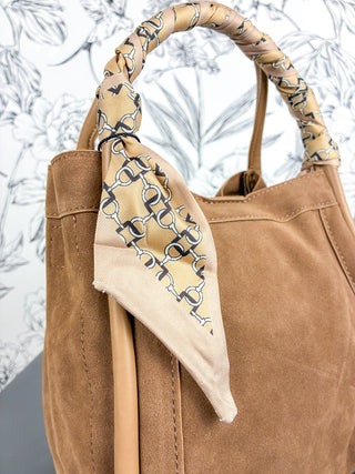 Gianna Faux Suede Satchel | Tan