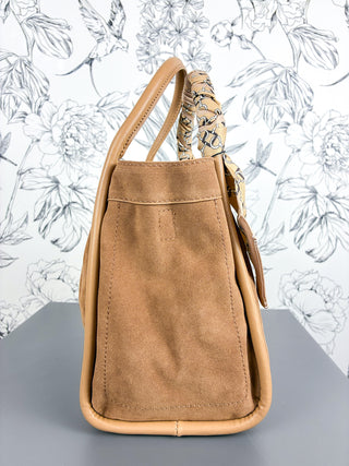 Gianna Faux Suede Satchel | Tan