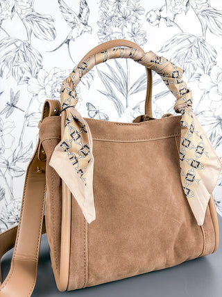 Gianna Faux Suede Satchel | Tan