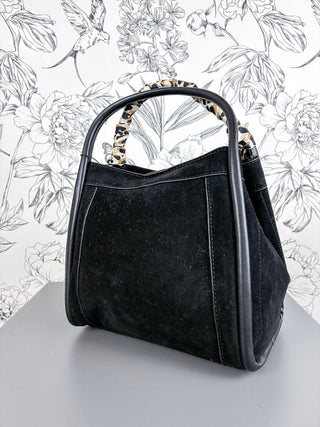 Gianna Faux Suede Satchel | Blk