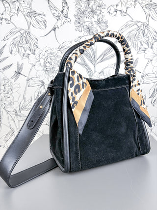 Gianna Faux Suede Satchel | Blk