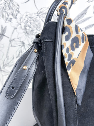 Gianna Faux Suede Satchel | Blk