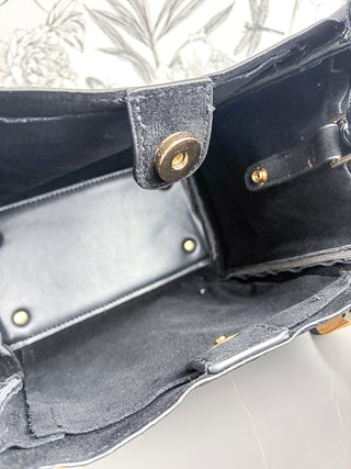 Gianna Faux Suede Satchel | Blk