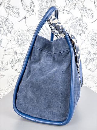 Gianna Faux Suede Satchel | Navy