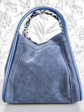 Gianna Faux Suede Satchel | Navy