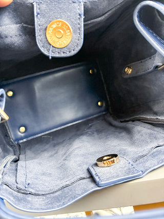 Gianna Faux Suede Satchel | Navy