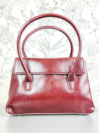 Amelie Real Leather Satchel | Burgundy