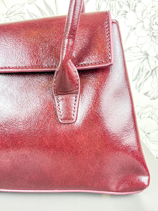 Amelie Real Leather Satchel | Burgundy