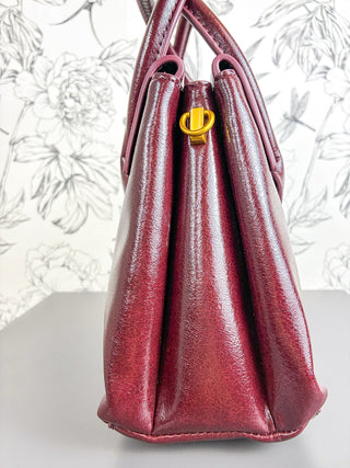 Amelie Real Leather Satchel | Burgundy