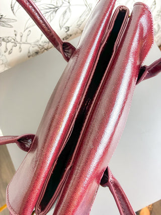 Amelie Real Leather Satchel | Burgundy