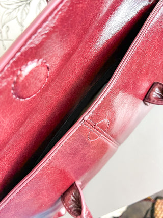 Amelie Real Leather Satchel | Burgundy