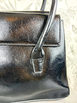 Amelie Real Leather Satchel | Black