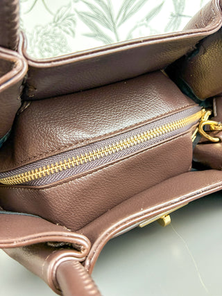 Camille Vegan Leather Satchel | Brown