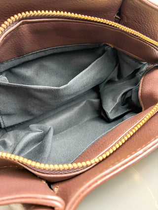 Camille Vegan Leather Satchel | Brown