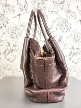 Camille Vegan Leather Satchel | Brown