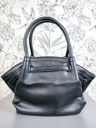 Camille Vegan Leather Satchel | Black