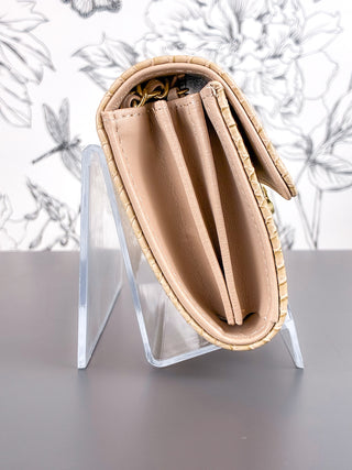 Bianca Faux Alligator Clutch | Ivory