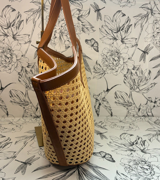 Emma Rattan Tote | Beige