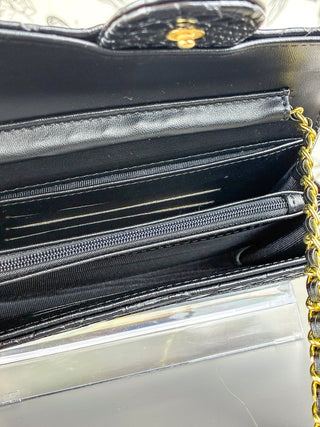 Bianca Faux Alligator Clutch | Black