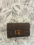 marian mini straw clutch bamboo