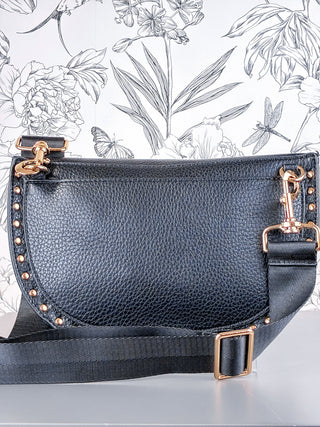 Fanny Studded Crossbody | Black