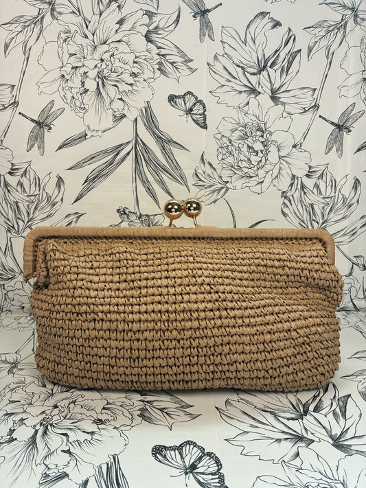 nonna straw clutch