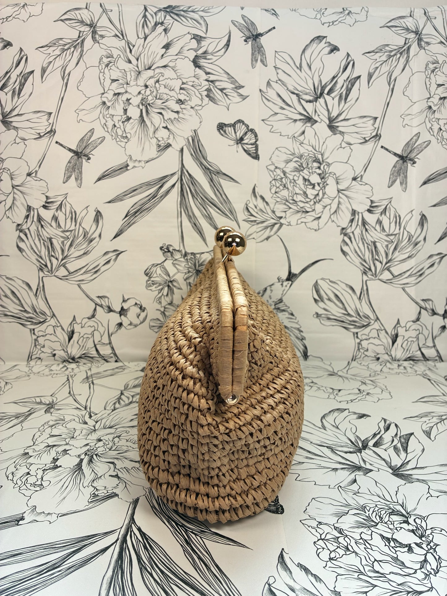 Nonna Straw Clutch | Beige