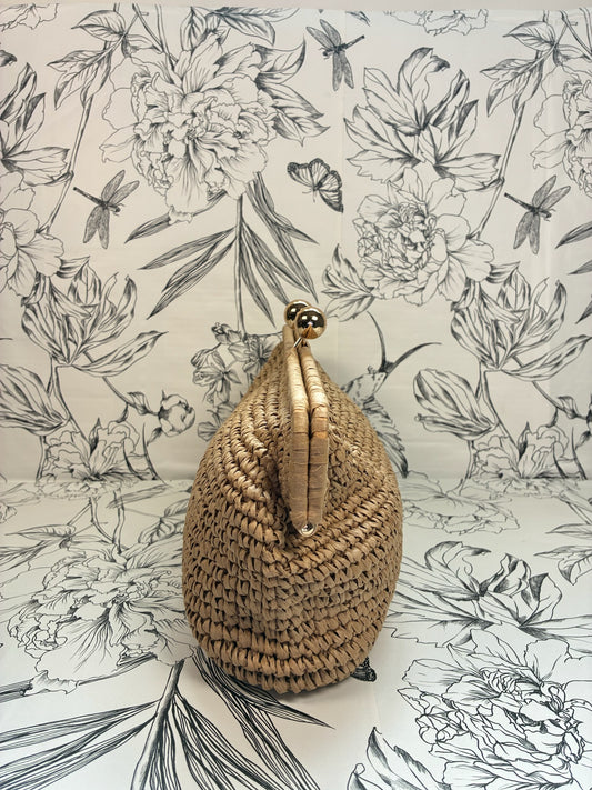 Nonna Straw Clutch | Beige