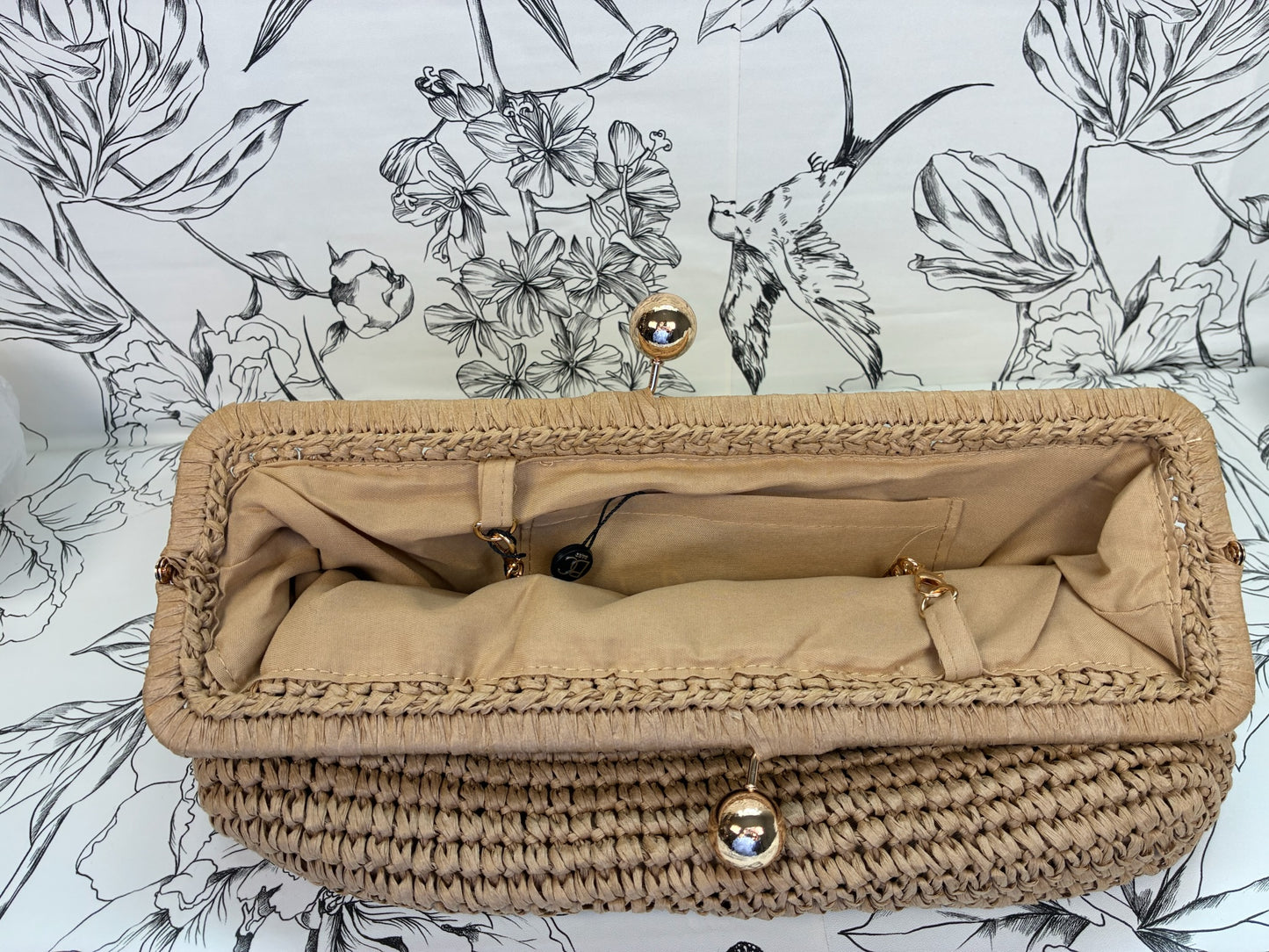 Nonna Straw Clutch | Beige