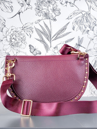 Fanny Studded Crossbody | Burgundy