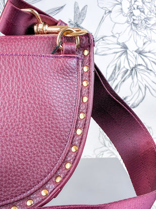 Fanny Studded Crossbody | Burgundy
