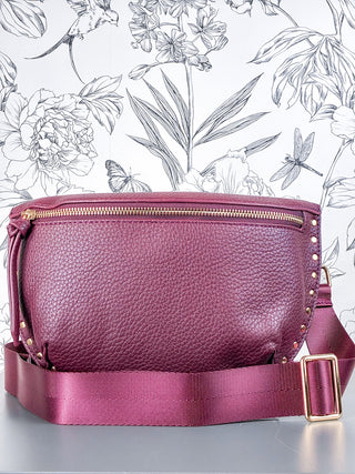 Fanny Studded Crossbody | Burgundy