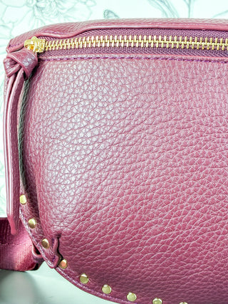 Fanny Studded Crossbody | Burgundy